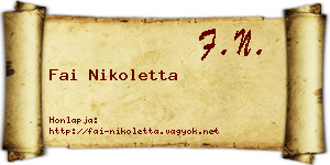Fai Nikoletta névjegykártya
